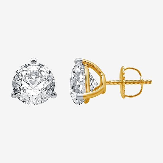 Ever Star (E-F / Si1-Si2) 3 CT. T.W. Lab Grown White Diamond 14K Gold 8.3mm Round Stud Earrings