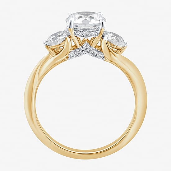 Love Lives Forever (G / Si1-Si2) Womens 2 CT. T.W. Lab Grown White Diamond 10K Gold Round 3-Stone Engagement Ring