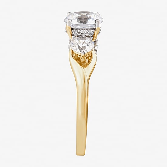 Love Lives Forever (G / Si1-Si2) Womens 2 CT. T.W. Lab Grown White Diamond 10K Gold Round 3-Stone Engagement Ring