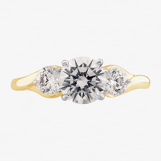 Love Lives Forever (G / Si1-Si2) Womens 2 CT. T.W. Lab Grown White Diamond 10K Gold Round 3-Stone Engagement Ring