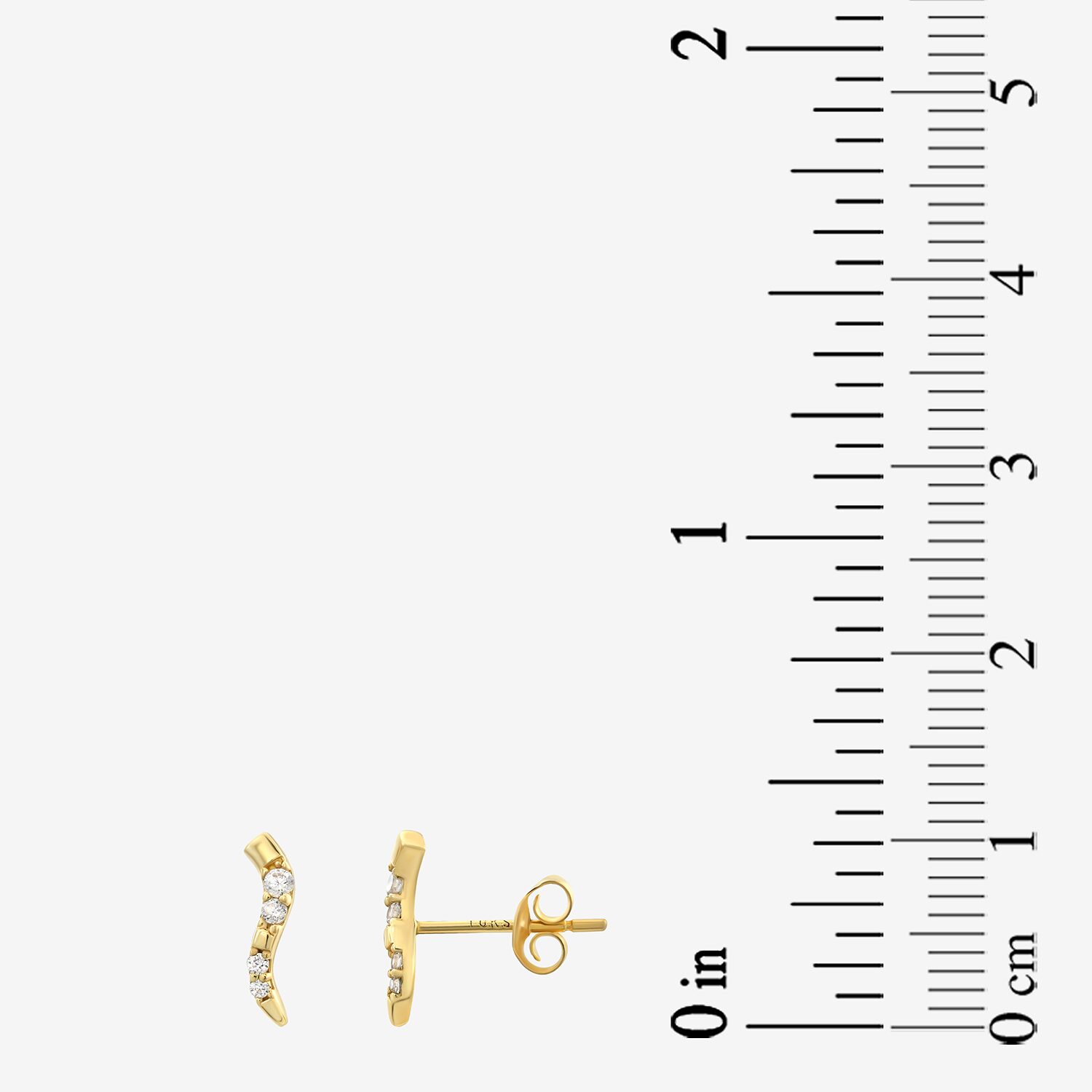 Cubic Zirconia 14K Gold 9.6mm Stud Earrings