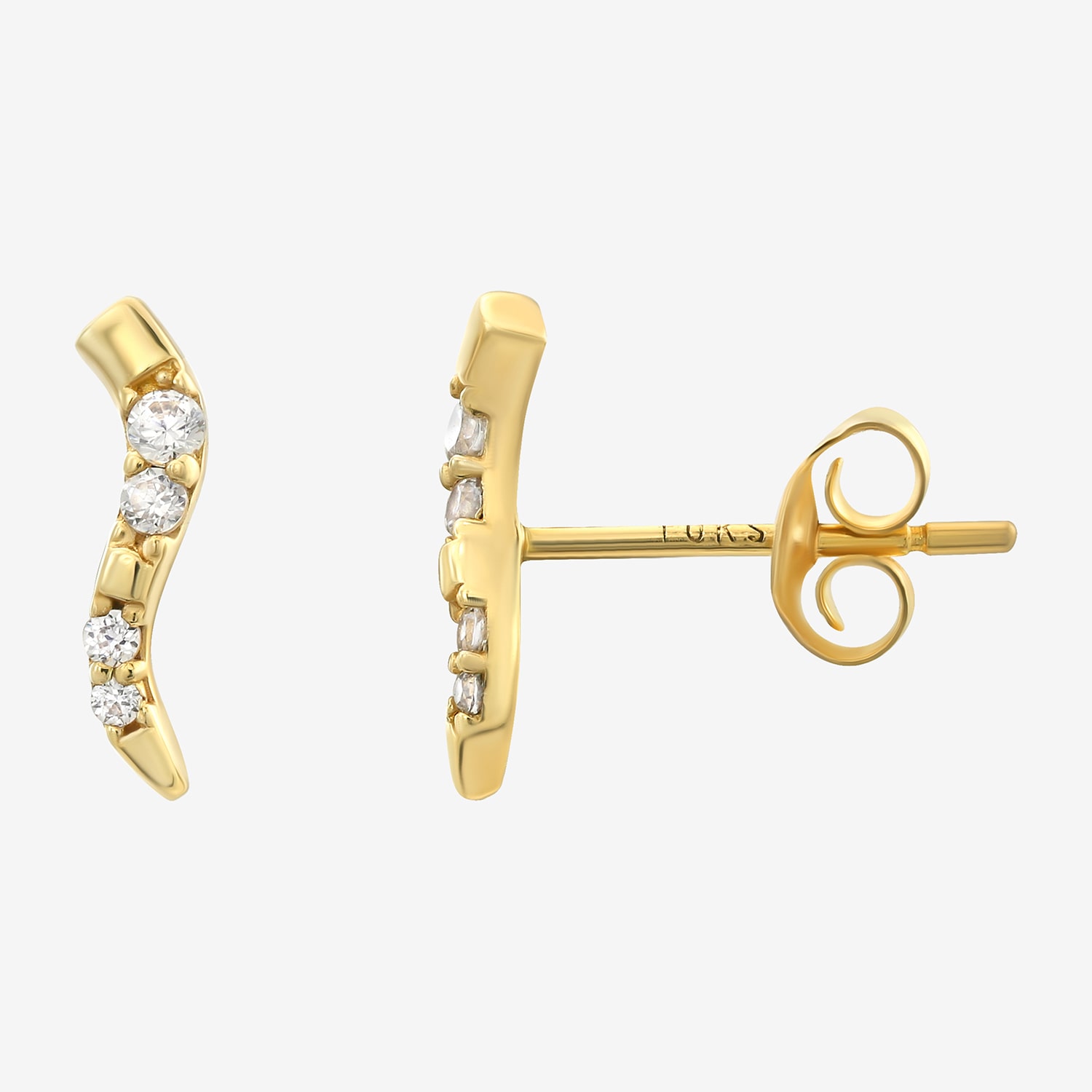 Cubic Zirconia 14K Gold 9.6mm Stud Earrings