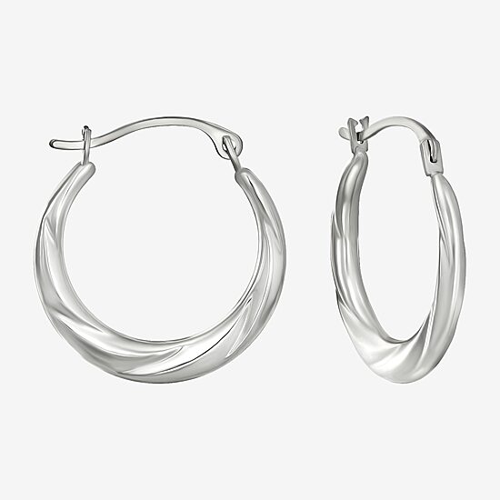 Womens 14K Gold 18mm Round Hoop Earrings