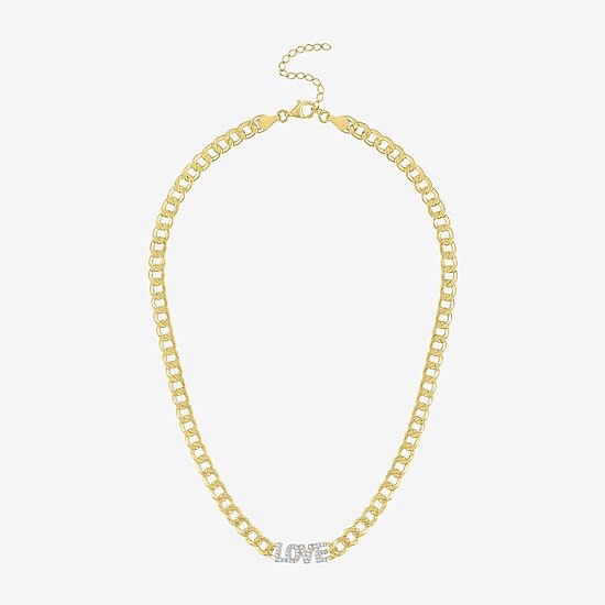 Diamond Addiction (G-H / I1-I2) Womens 1/10 CT. T.W. Lab Grown White Diamond 14K Gold Over Silver Sterling Silver 18 Inch Pendant Necklace