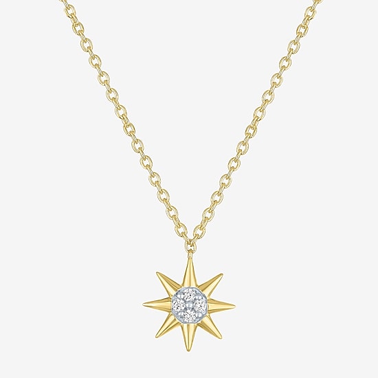 Diamond Addiction North Star (G-H / Si2-I1) Womens Diamond Accent Lab Grown White Diamond 14K Gold Over Silver Star 2-pc. Jewelry Set