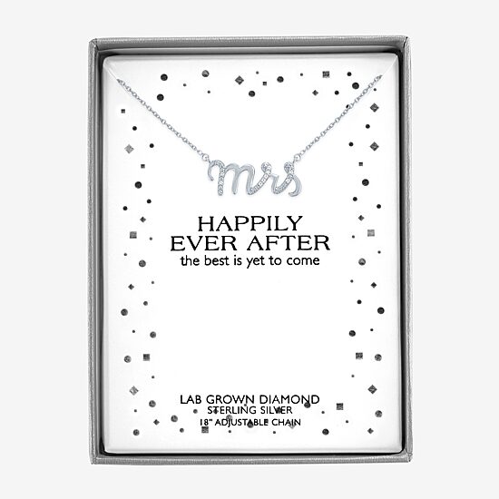 Diamond Accent "Mrs" (G-H / Si2-I1) Womens Diamond Accent Lab Grown White Diamond Sterling Silver 18 Inch Pendant Necklace