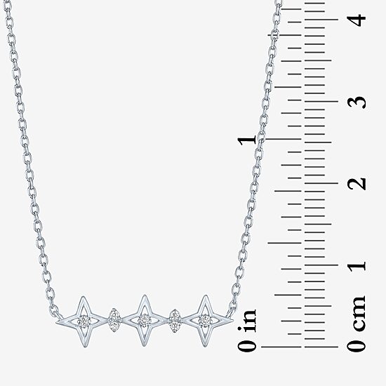 Diamond Accent (G-H / Si2-I1) Womens Diamond Accent Lab Grown White Diamond Sterling Silver Star 18 Inch Pendant Necklace