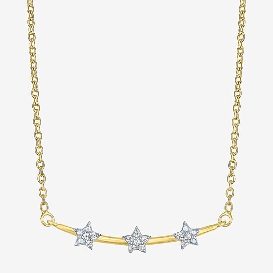 Diamond Accent (G-H / Si2-I1) Womens Diamond Accent Lab Grown White Diamond 14K Gold Over Silver Sterling Silver 18 Inch Pendant Necklace