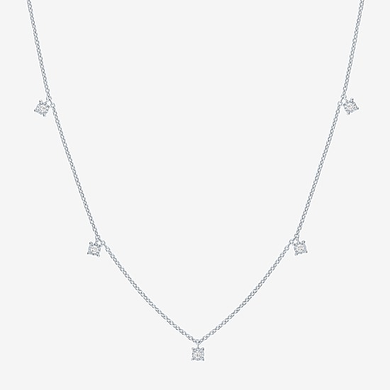 Diamond Addiction (G-H / Si2-I1) Womens 1/10 CT. T.W. Lab Grown White Diamond Sterling Silver 18 Inch Pendant Necklace