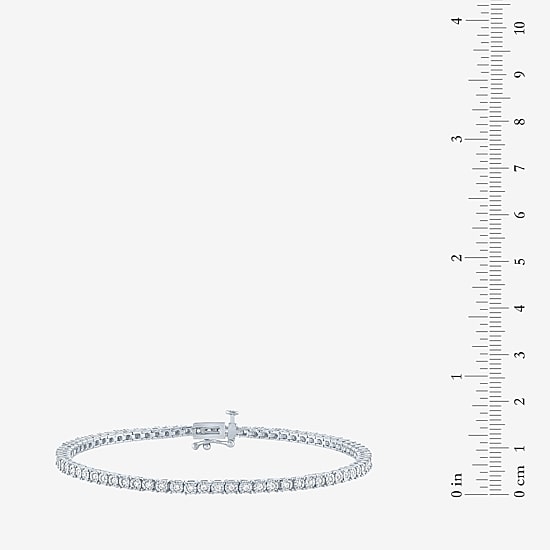 (G-H / I1-I2) Womens 1/2 CT. T.W. Lab Grown White Diamond 14K Gold Over Silver Sterling Silver 7.25 Inch Tennis Bracelet