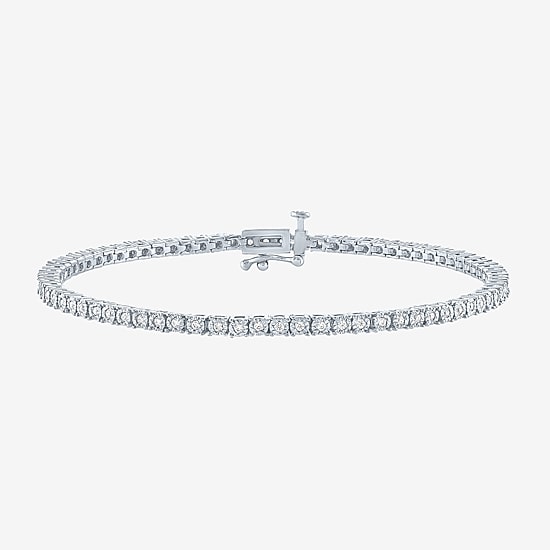 (G-H / I1-I2) Womens 1/2 CT. T.W. Lab Grown White Diamond 14K Gold Over Silver Sterling Silver 7.25 Inch Tennis Bracelet