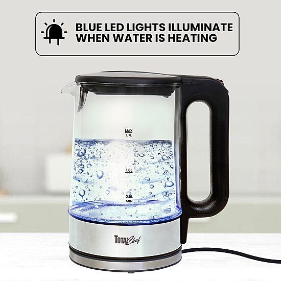 Total Chef Cordless Electric Glass Kettle with LED