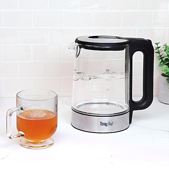 Total Chef Cordless Electric Glass Kettle with LED