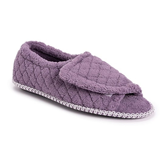 Muk Luks Marylou Micro Chenille Womens Memory Foam Slip-On Slippers