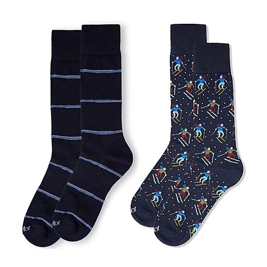 MeMoi Mens 2 Pair Crew Socks