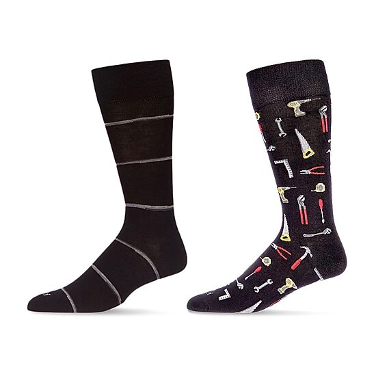 MeMoi Mens 2 Pair Crew Socks