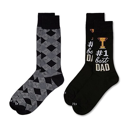 MeMoi Mens 2 Pair Crew Socks