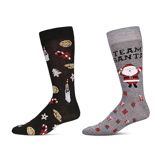 MeMoi Holiday Mens 2 Pair Crew Socks
