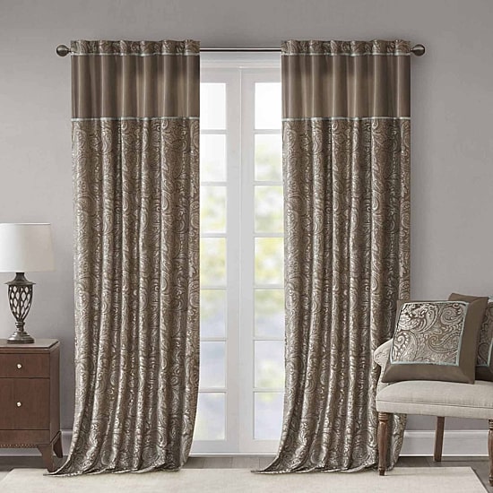 Madison Park Whitman Rod Pocket Light-Filtering Set of 2 Curtain Panel