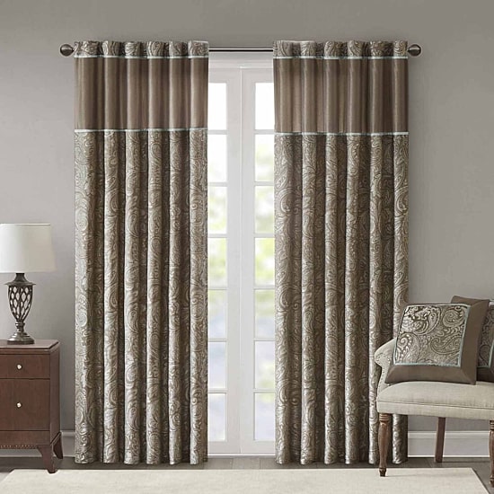 Madison Park Whitman Rod Pocket Light-Filtering Set of 2 Curtain Panel
