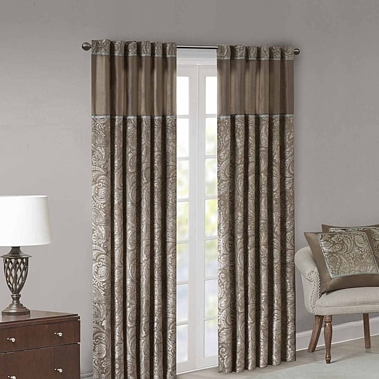 Madison Park Whitman Rod Pocket Light-Filtering Set of 2 Curtain Panel