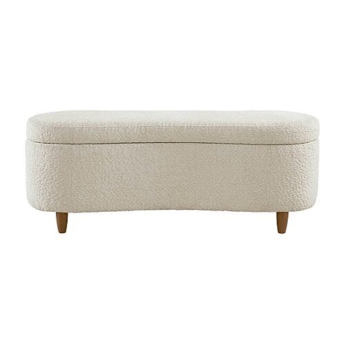 INK & IVY II105-0593 48 x 16.5 x 18 in. Bailey Boucle Flip Top Storage Bench, Cream