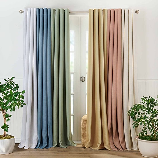 Martha Stewart Westchester Solid Grommet Top Blackout Single Curtain Panel