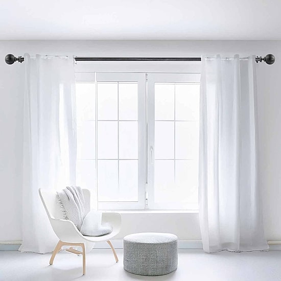 Deco Window Brushed Globe 1 IN Adjustable Curtain Rod
