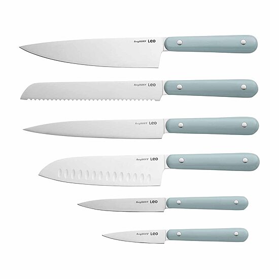 BergHOFF Leo Glints Stainless Steel 7-pc. Knife Block Set
