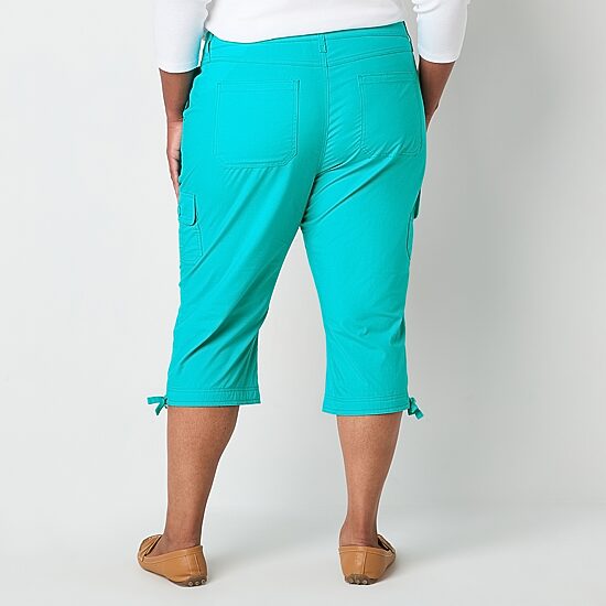 St. John's Bay Womens Plus Straight Mid Rise Capri Pant