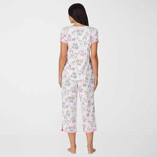 Cuddl Duds Womens Short Sleeve 2-pc. Pajama Set