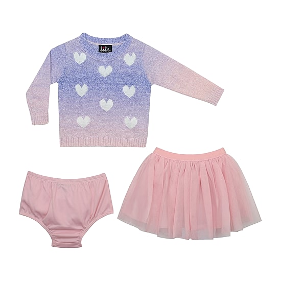 Lilt Baby Girls Knit 3-pc. Skirt Set