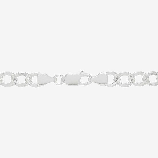 Womens Sterling Silver 24 Inch Curb Chain Necklace