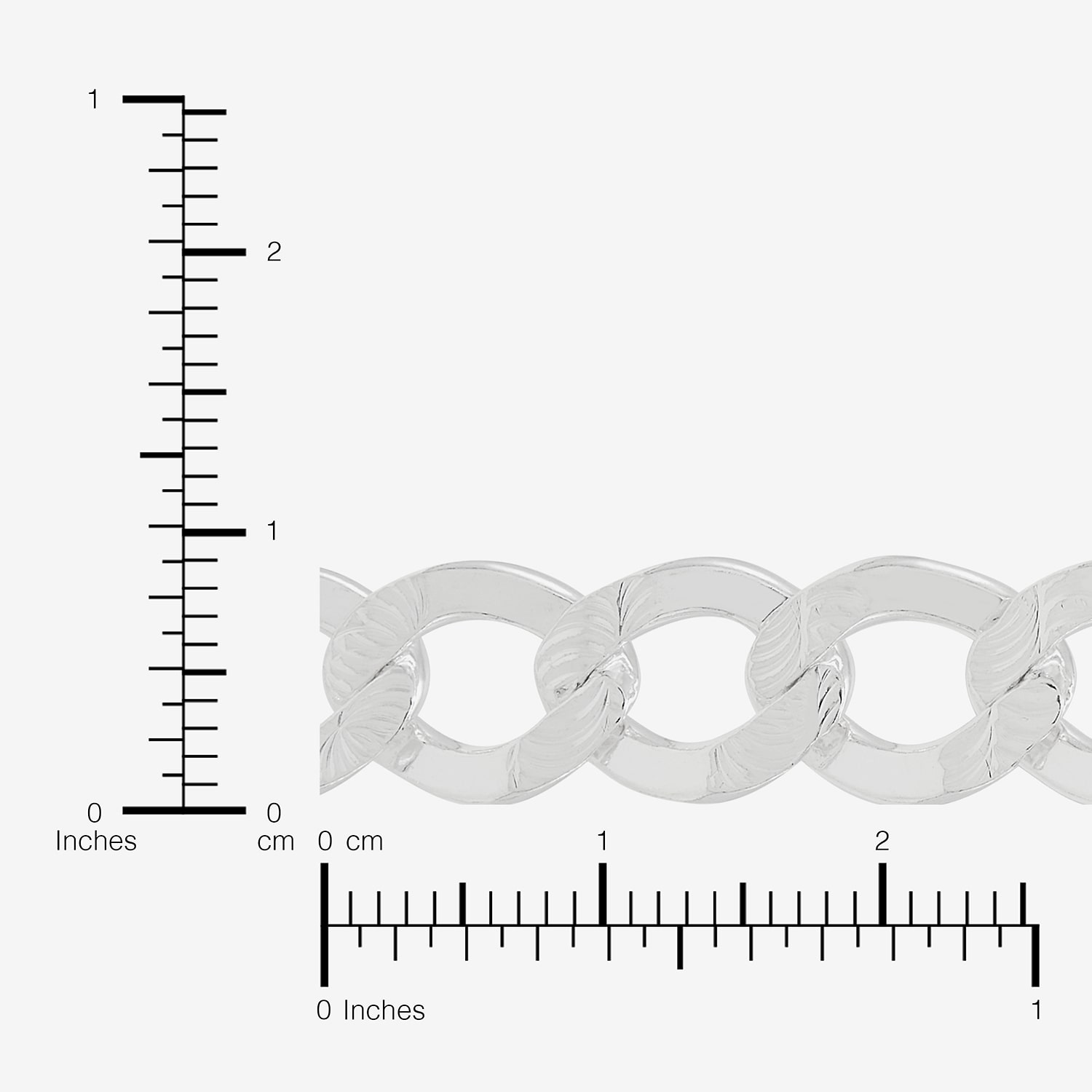 Womens Sterling Silver Inch Curb Chain Necklace