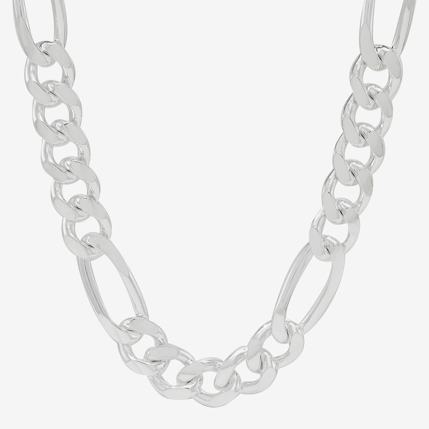 Made in Italy Mens Sterling Silver 24 Inch Figaro Chain Necklace