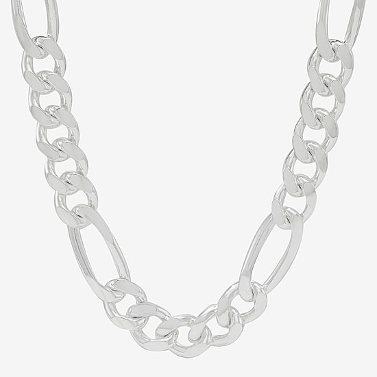 Made in Italy Mens Sterling Silver 24 Inch Figaro Chain Necklace