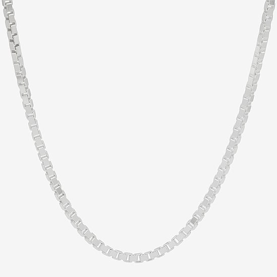 Made in Italy Womens Sterling Silver 30 Inch Box Chain Necklace