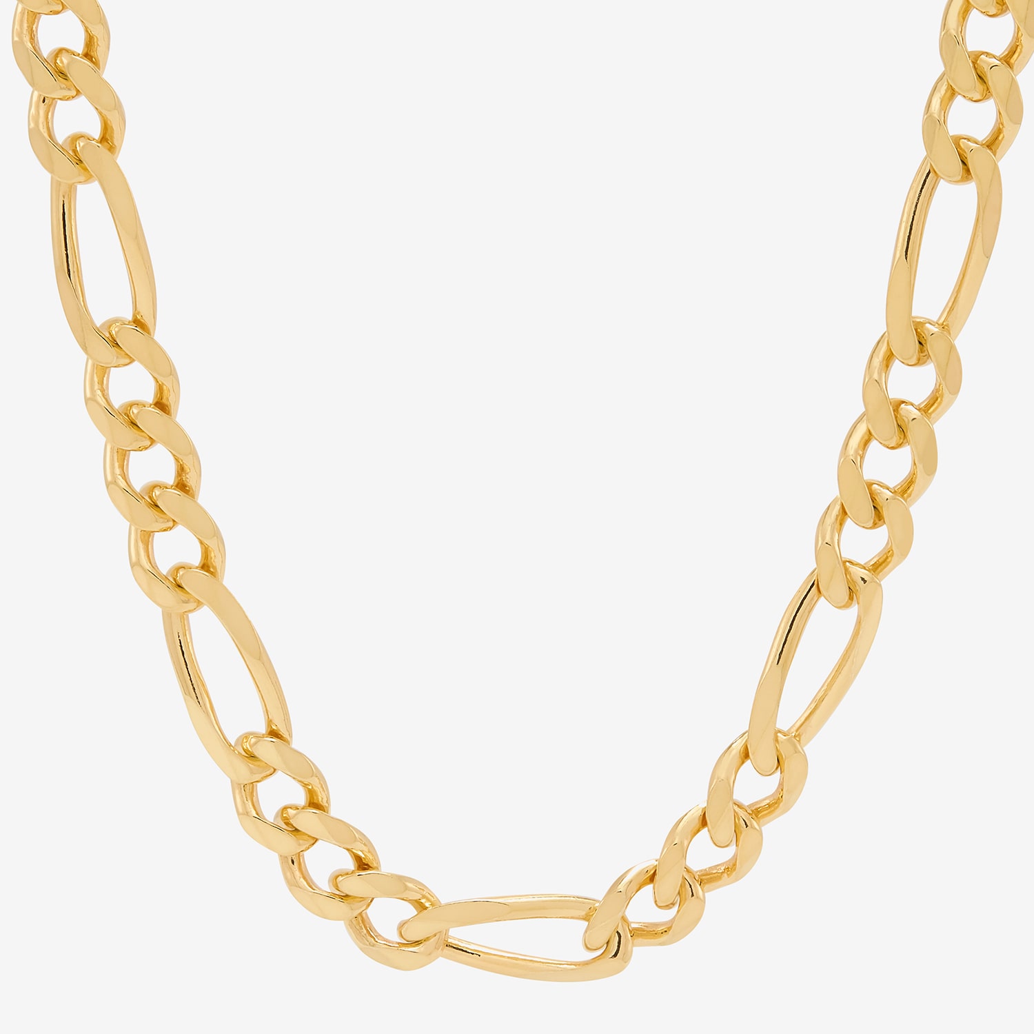 Made in Italy Mens 24K Gold Over Silver 24 Inch Figaro Chain Necklace