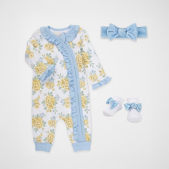 Baby Essentials Baby Girls 4-pc. Baby Clothing Set