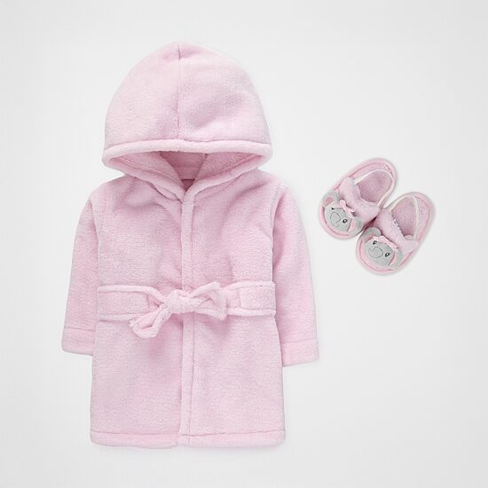 Baby Essentials 0-9 Month Baby Girls Knee Length Long Sleeve Robe
