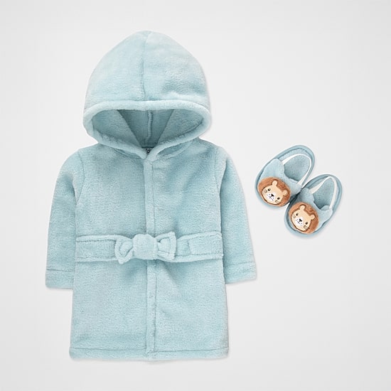 Baby Essentials 0-9 Month Baby Unisex Knee Length Long Sleeve Robe