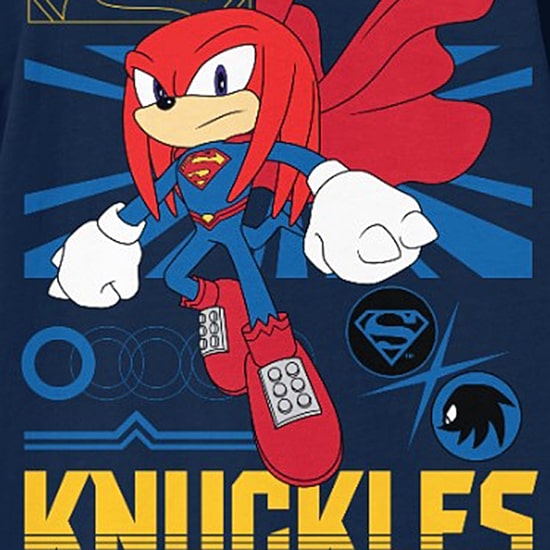Knuckles Little & Big Kid Boys Crew Neck Short Sleeve Oversized Sonic the Hedgehog Graphic T-Shirt