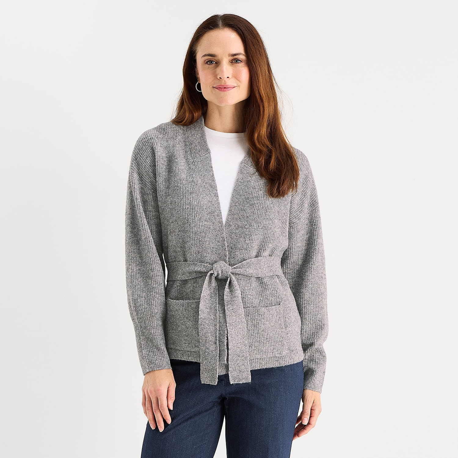 Liz Claiborne Womens Long Sleeve Open Front Cardigan