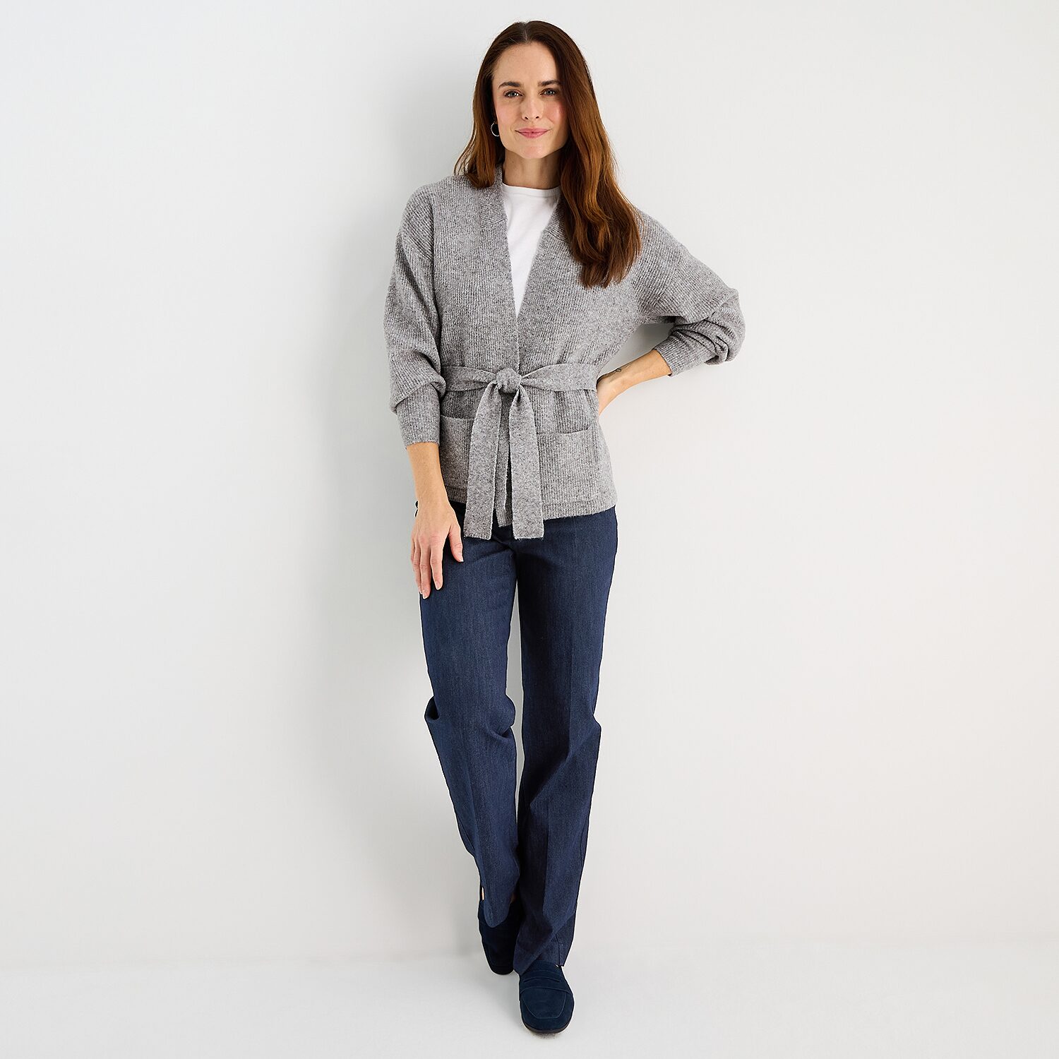 Liz Claiborne Womens Long Sleeve Open Front Cardigan