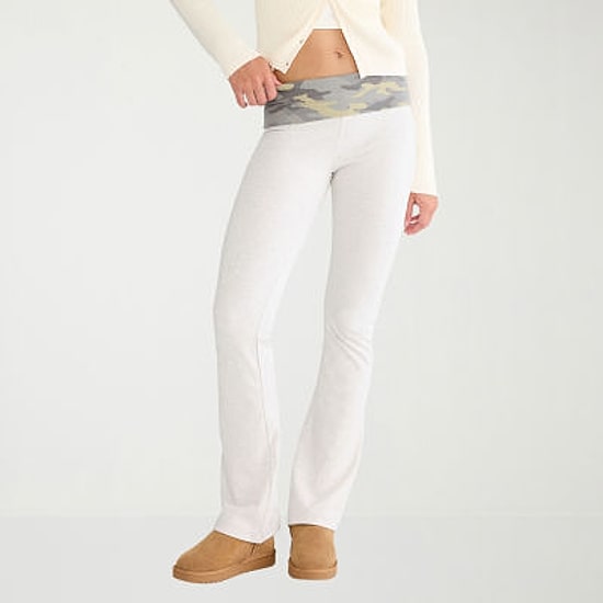 AEROPOSTALE Womens Mid Rise Knit Flare Juniors Full Length Leggings
