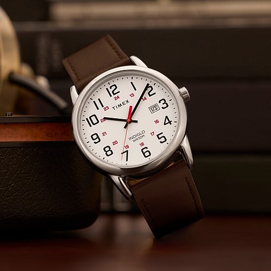 Timex Mens Brown Leather Strap Watch Tw2y12600jt