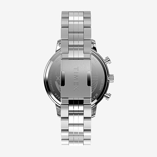 Timex Chicago Mens Silver Tone Stainless Steel Bracelet Watch None