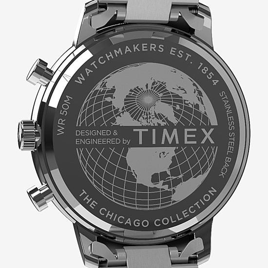 Timex Chicago Mens Silver Tone Stainless Steel Bracelet Watch None