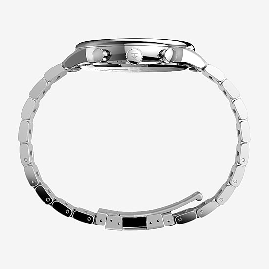 Timex Chicago Mens Silver Tone Stainless Steel Bracelet Watch None