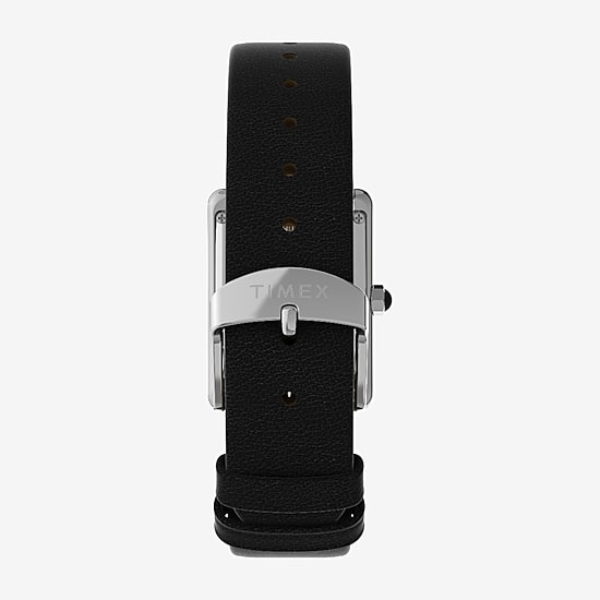 Timex Womens Black Leather Strap Watch None